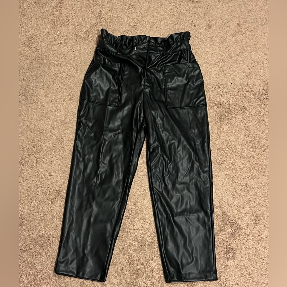 Black leather pants
